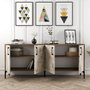 Hanah Home Consola Kiev Walnut y White Marble
